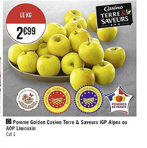 pomme golden casino terre & saveurs igp alpes ou aop limousin