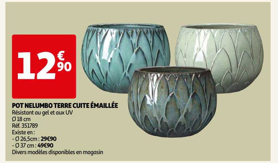 Pot Nelumbo Terre Cuite émaillée