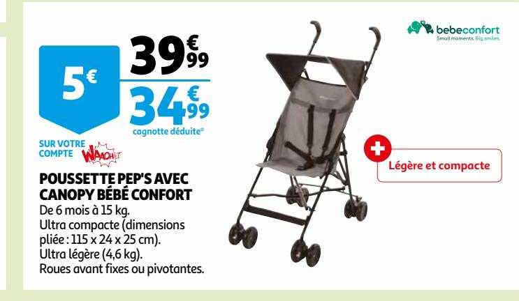 poussette pep's avec canopy bébé confort