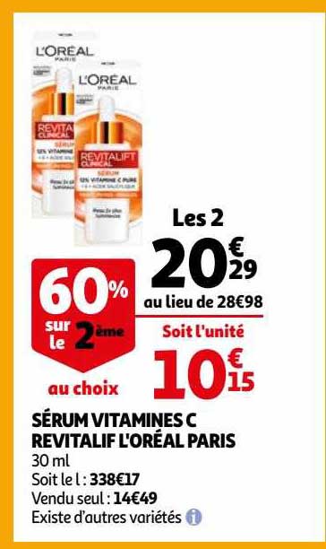 sérum vitamines c revitalif l'oréal paris