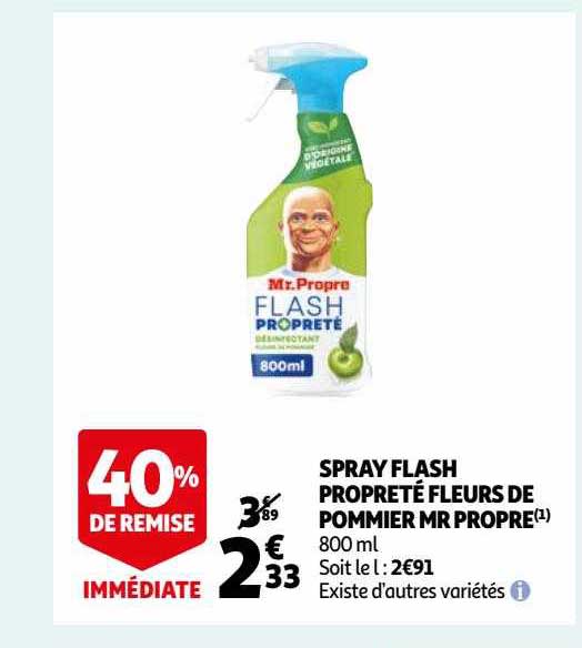spray flash propreté fleurs de pommier mr propre