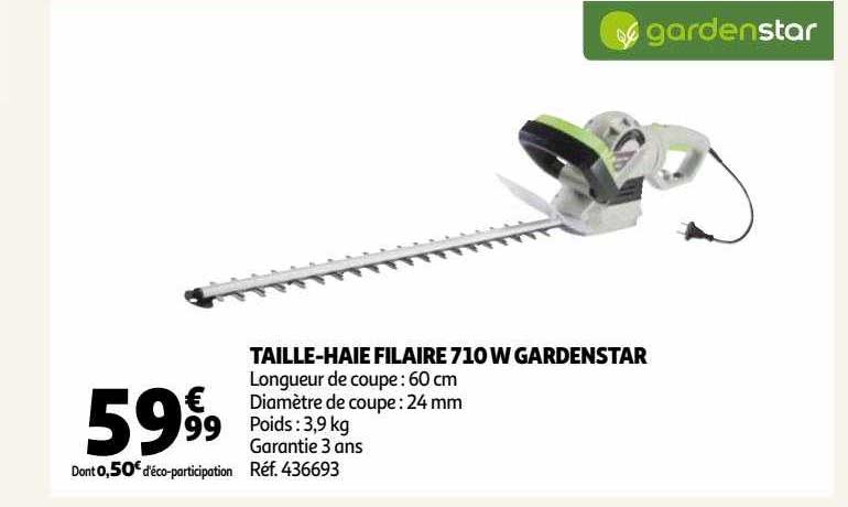 taille-haie filaire 710 w gardenstar