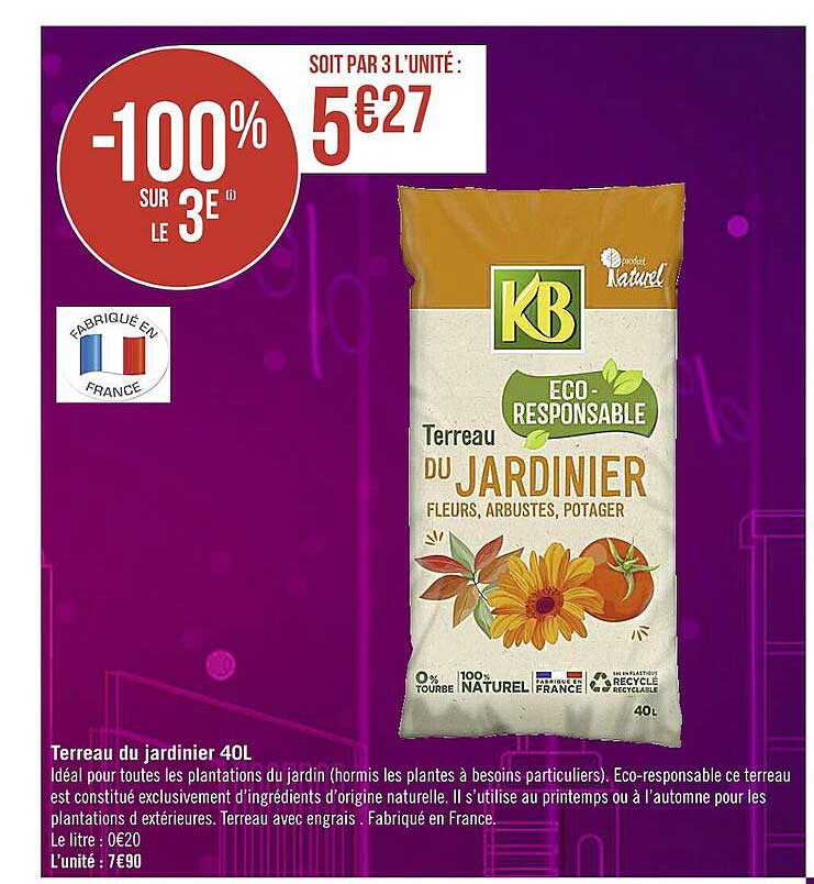 Terreau Du Jardinier 40l Kb