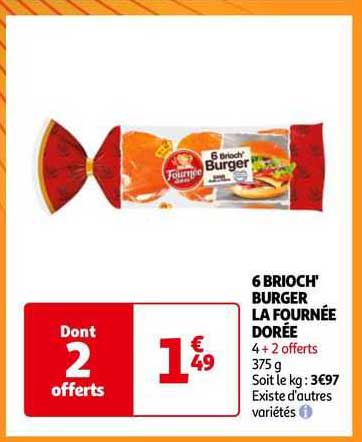 6 brioch' burger la fournée dorée