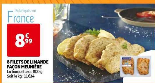 8 filets de limande façon meunière