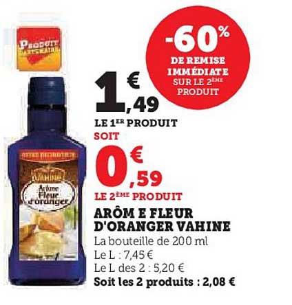 arôme fleur d'oranger vahine