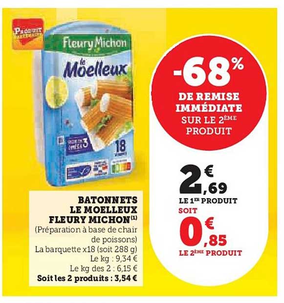 bâtonnets le moelleux fleury michon