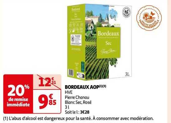 bordeaux aop hve pierre chanau blanc sec, rosé