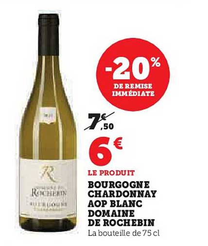 bourgogne chardonnay aop blanc domaine de rochebin