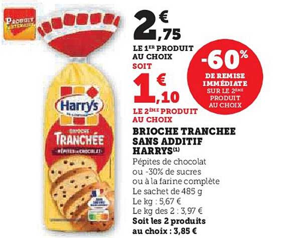 brioche tranchée sans additif harrys