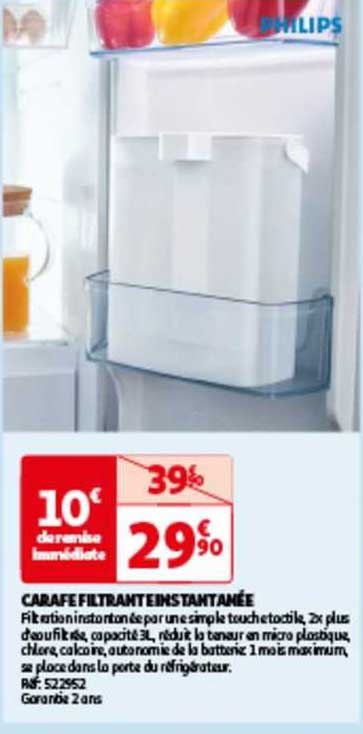 carafe filtrant instantanée