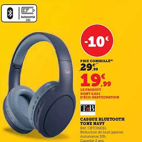casque bluetooth tone navy t'nb