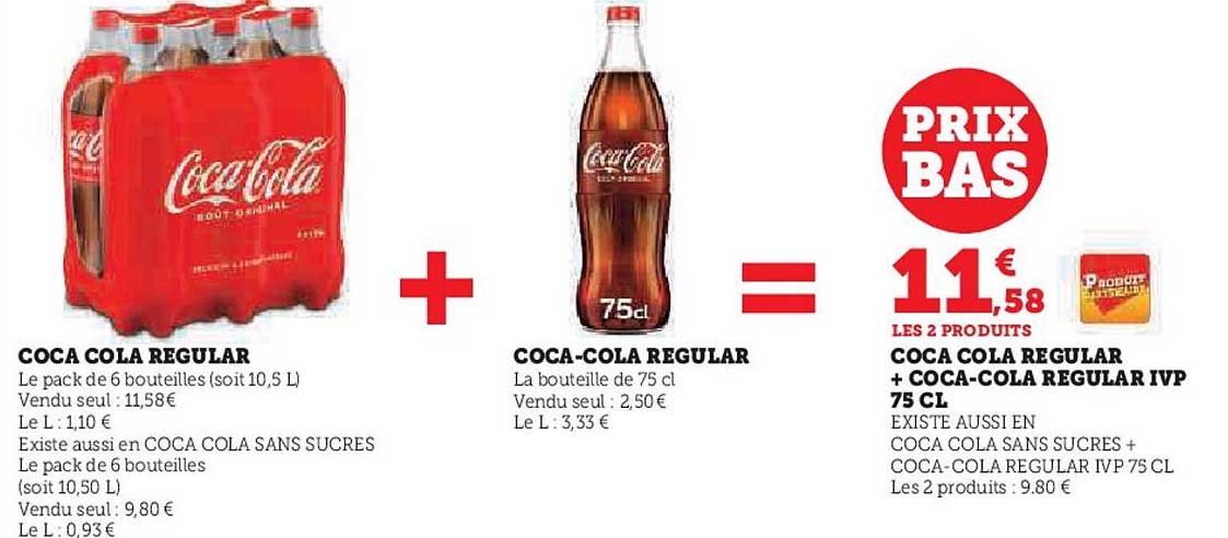 coca-cola regular + coca-cola regular  ivp 75 cl