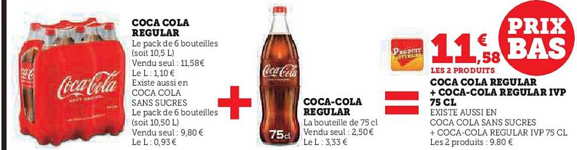 coca cola regular + coca-cola regular ivp 75 cl