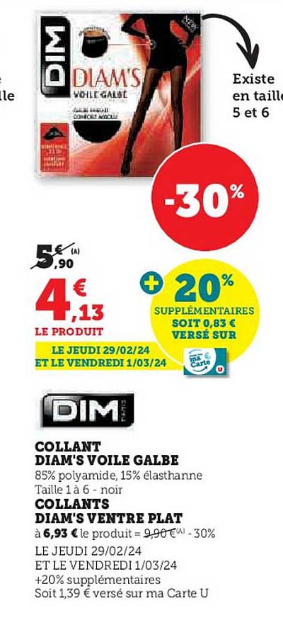 Collant Diam's Voile Galbe Dim Paris, Collants Diam's Ventre Plat Dim Paris