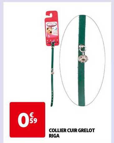 collier cuir grelot riga