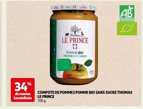 Compote De Pommes Pomme Bio Sans Sucre Thomas Le Prince
