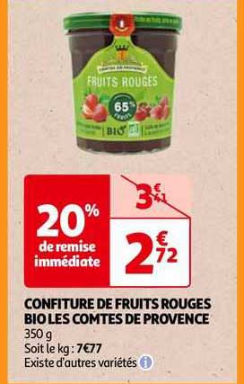 confiture de fruits rouges bio les comtes de provence