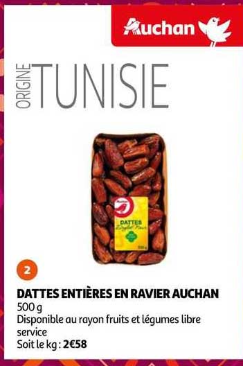 dattes entières en ravier auchan
