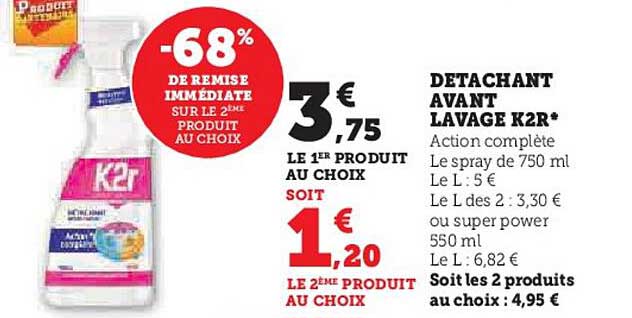 détachant avant lavage k2r