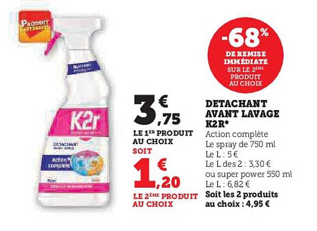 détachant avant lavage k2r
