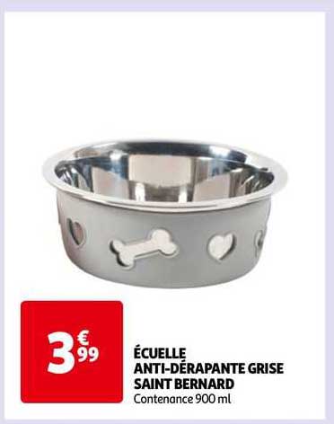 écuelle anti-dérapante grise saint bernard