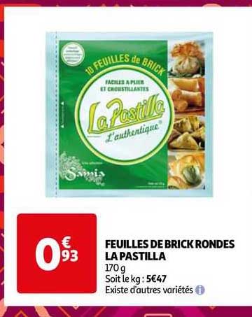 feuilles de brick rondes la pastilla