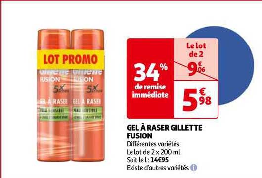 gel à raser gillette fusion
