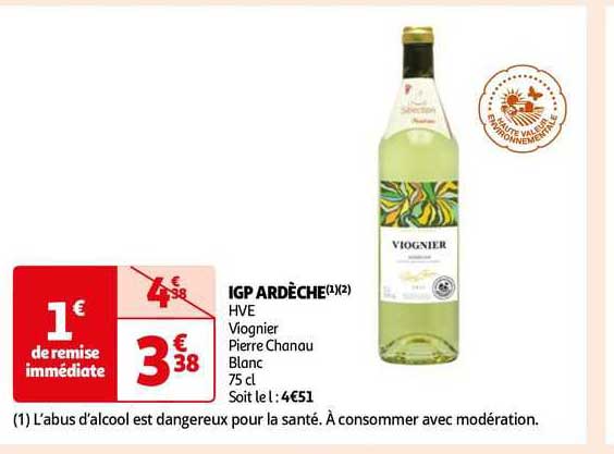 igp ardèche hve viognier pierre chanau blanc