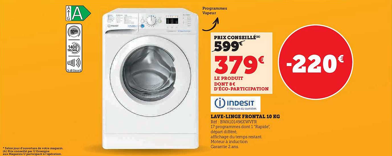 lave-linge frontal 10 kg indesit