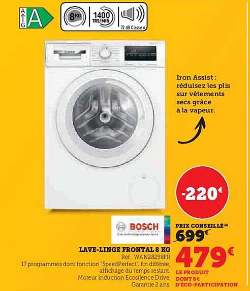 lave-linge frontal 8 kg bosch