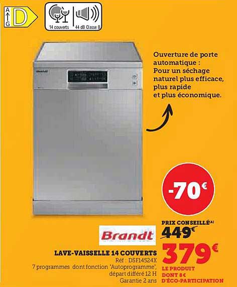 lave-vaisselle 14 couverts brandt