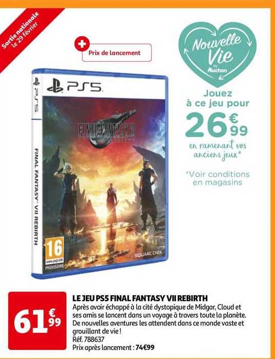 le jeu ps5 final fantasy VII rebirth
