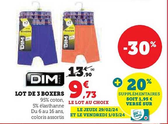 Lot De 3 Boxers Dim Paris
