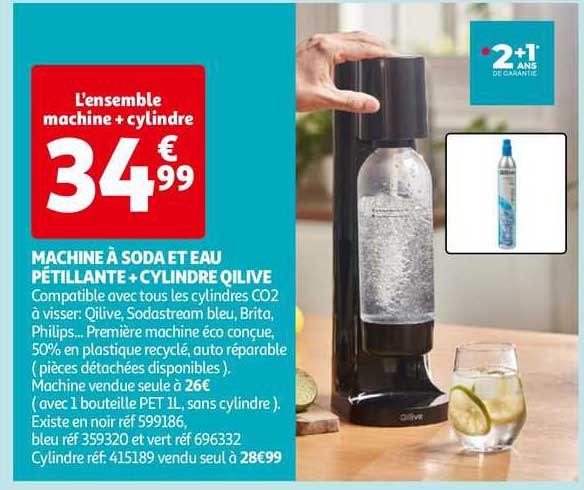 machine à soda et eau pétillante + cylindre qilive