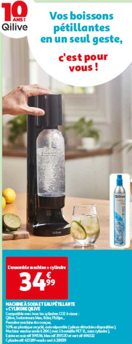 machine à soda et eau pétillante + cylindres qilive