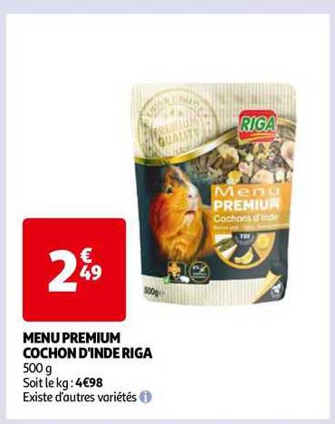 menu premium cochon d'inde riga