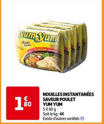 nouilles instantanées saveur poulet yum yum