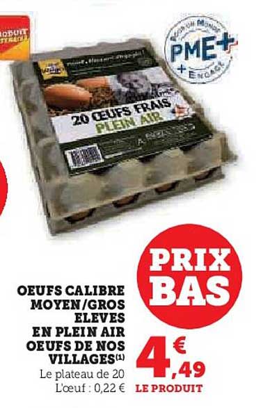 oeufs calibré moyen gros élevés en plein air oeufs de nos villages