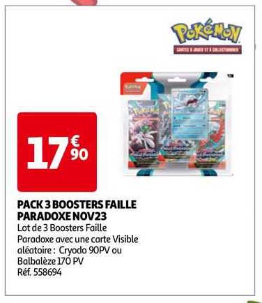 pack 3 boosters faille paradoxe nov23 pokémon