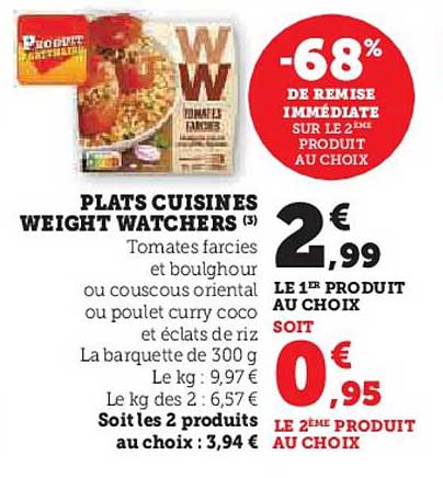 plats cuisinés weight watchers