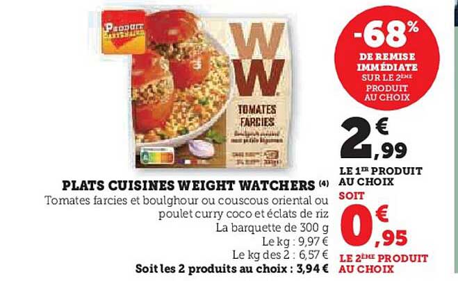 plats cuisinés weight watchers