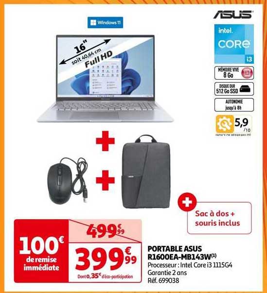 Portable Asus R1600ea-mb143w