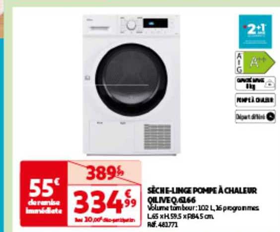 sèche-linge pompe à chaleur qilive q-6166