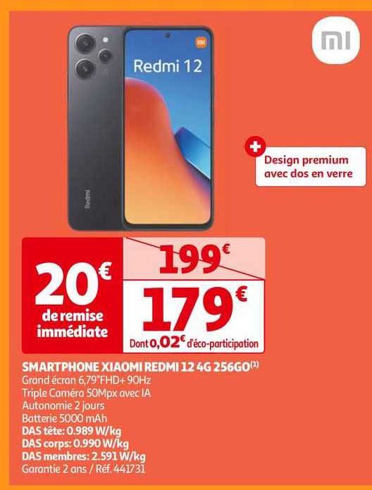 smartphone xiaomi redmi 12 4g 256go