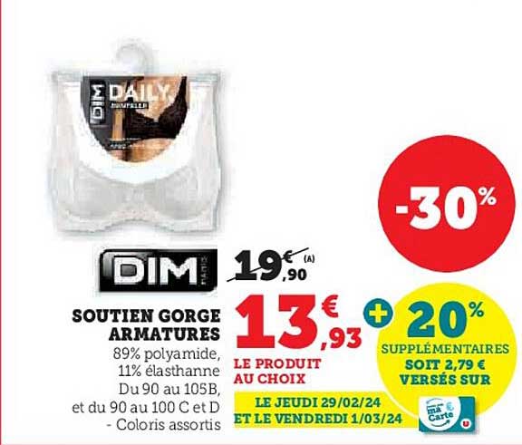 soutien gorge armatures dim paris