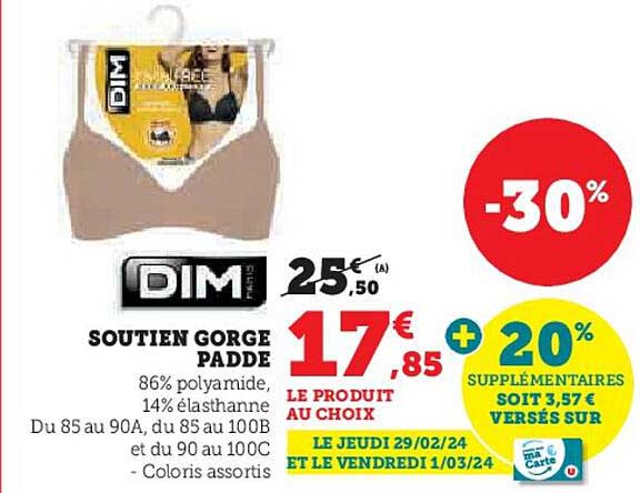 soutien gorge padde dim paris