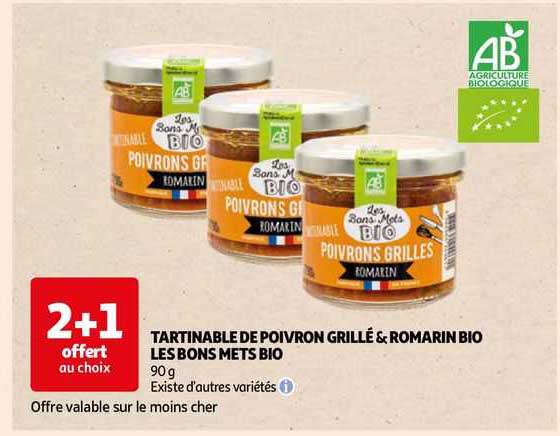 tartinable de poivron grillé & romarin bio les bons mets bio