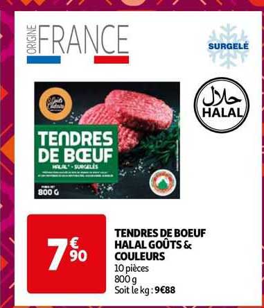 tendres de bœuf halal goûts & couleurs