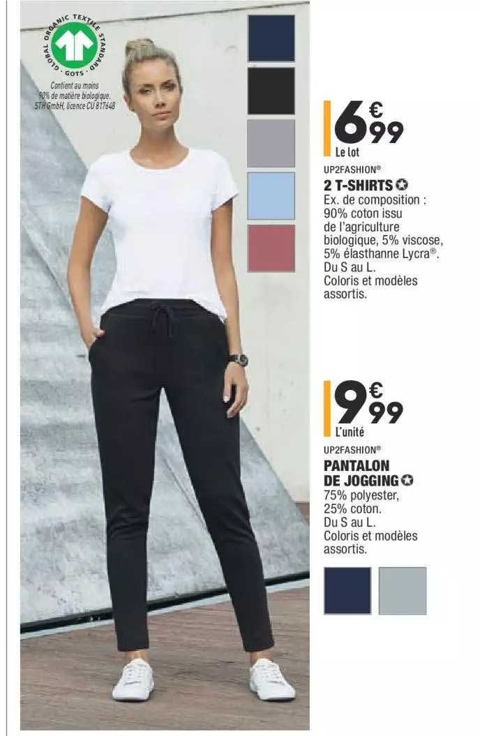 2 t-shirts, pantalon de jogging up2fashion